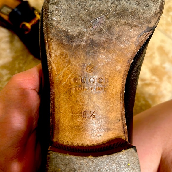 GUCCI UNISEX leather loafers green & red web - Picture 6 of 7